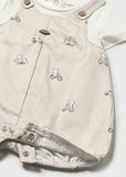 Mayoral Beige Striped Romper