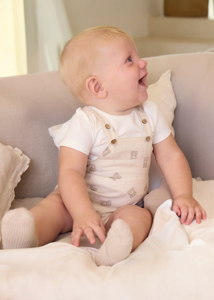 Mayoral Teddy Dungaree Romper Set