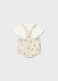 Mayoral Teddy Dungaree Romper Set