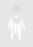 Mayoral Unisex White & Grey Duck Babygrow Set