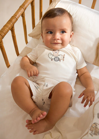 Mayoral Beige Teddy Shorts Set