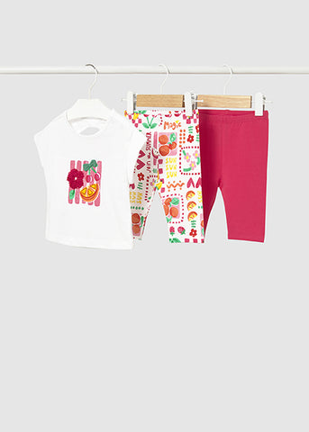 Mayoral Girls 3-Piece Fruit Leggings Set