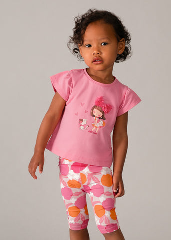 Mayoral Pink & Orange Cotton Leggings Set
