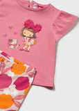 Mayoral Pink & Orange Cotton Leggings Set
