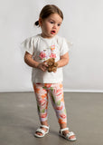 Mayoral Peach Floral Print Leggings Set