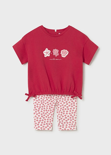 Mayoral Red Print Leggings Set