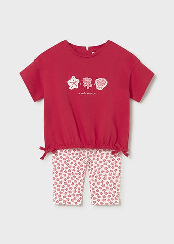 Mayoral Red Print Leggings Set