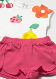 Mayoral Girls Fruit Print Shorts Set