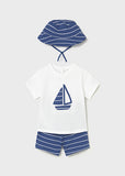 Mayoral Blue Striped Sailboat Set