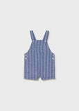 Mayoral Blue & White Striped Short Dungarees