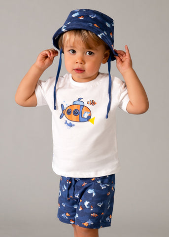 Mayoral Submarine & Fish Shorts Set