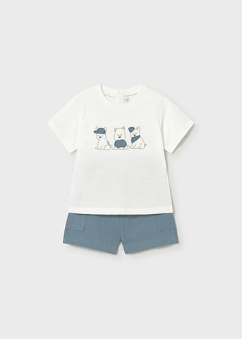 Mayoral Jade Cotton Dog Shorts Set