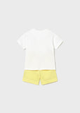 Mayoral White & Yellow Crocodile Shorts Set