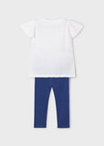 Mayoral White & Navy Floral Leggings Set