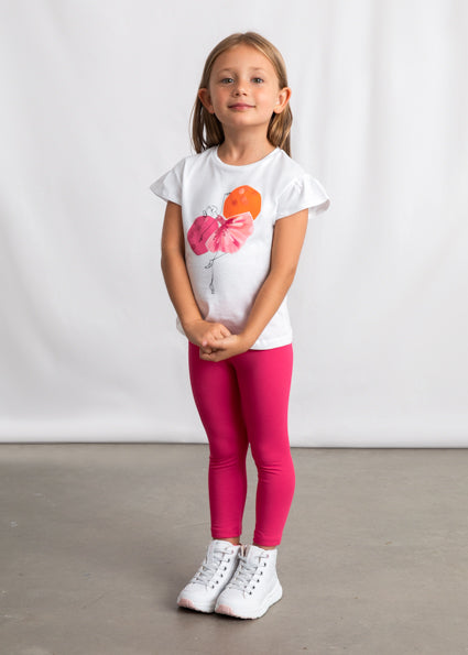 Mayoral White & Pink Leggings Set
