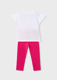 Mayoral White & Pink Leggings Set