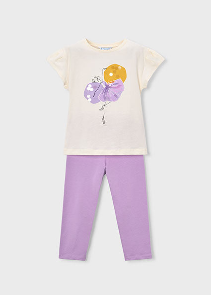 Mayoral Lilac & Ivory Leggings Set