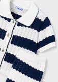 Mayoral Navy & Beige Knit Trouser Set