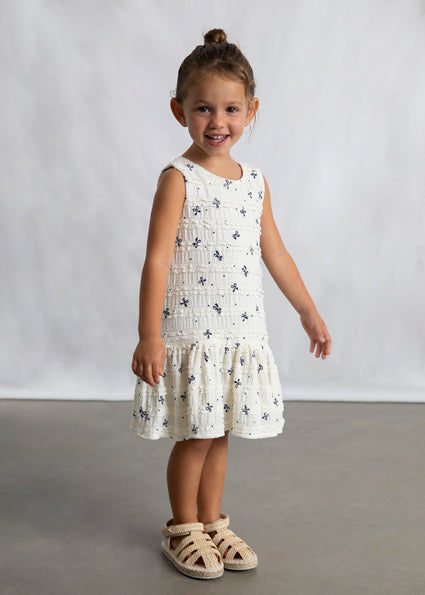 Mayoral Ivory Bow Print Dress