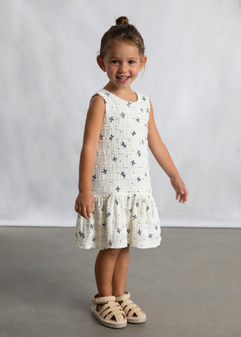 Mayoral Ivory Bow Print Dress