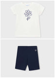 Mayoral Ivory & Navy Shorts Set