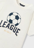 Mayoral White Football Print T-Shirt
