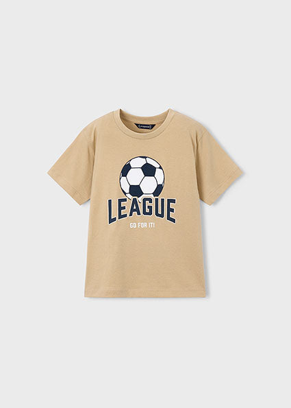 Mayoral Beige Football Print T-Shirt