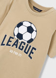Mayoral Beige Football Print T-Shirt