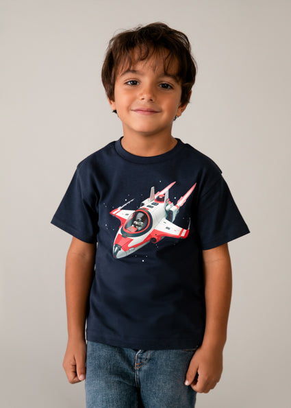Mayoral Navy Blue Space Rocket T-Shirt