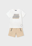 Mayoral Beige & Ivory Goal Scorer Shorts Set