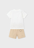 Mayoral Beige & Ivory Goal Scorer Shorts Set