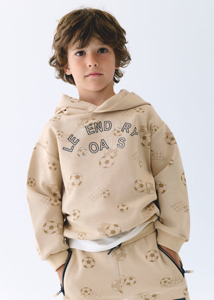 Mayoral Boys Beige Football Hoodie