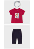 Mayoral Red & Navy Girl Print Leggings Set