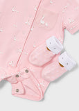 Mayoral 3-Piece Pink Duck Print Romper Set