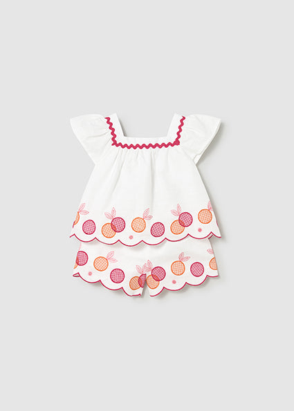 Mayoral Girls White Cotton Shorts Set