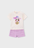 Mayoral Lilac Girl Print Shorts Set