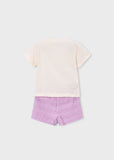 Mayoral Lilac Girl Print Shorts Set