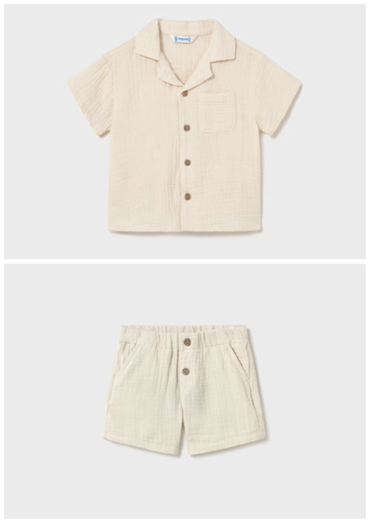 Mayoral Boys Beige Shorts Set