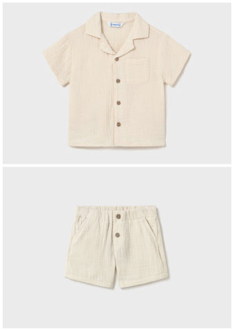 Mayoral Boys Beige Shorts Set