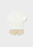 Mayoral Boys Ivory & Beige Shorts Set
