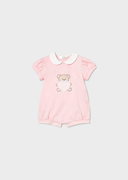 Mayoral Baby Girls Pink Teddy Romper