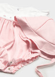 Mayoral Pink & White Romper & Hat Set
