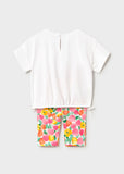 Mayoral Orange & Pink Print Leggings Set
