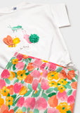 Mayoral Orange & Pink Print Leggings Set