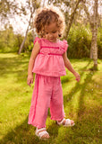 Mayoral Pink Ruffled Trouser Set