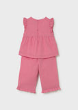Mayoral Pink Ruffled Trouser Set
