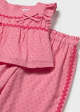 Mayoral Pink Ruffled Trouser Set