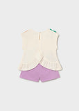 Mayoral Purple Fruit Print Shorts Set