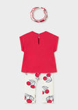 Mayoral Red & Ivory Cherry Print Leggings Set