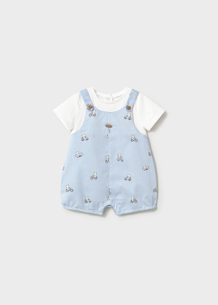 Mayoral Blue & White Striped Romper